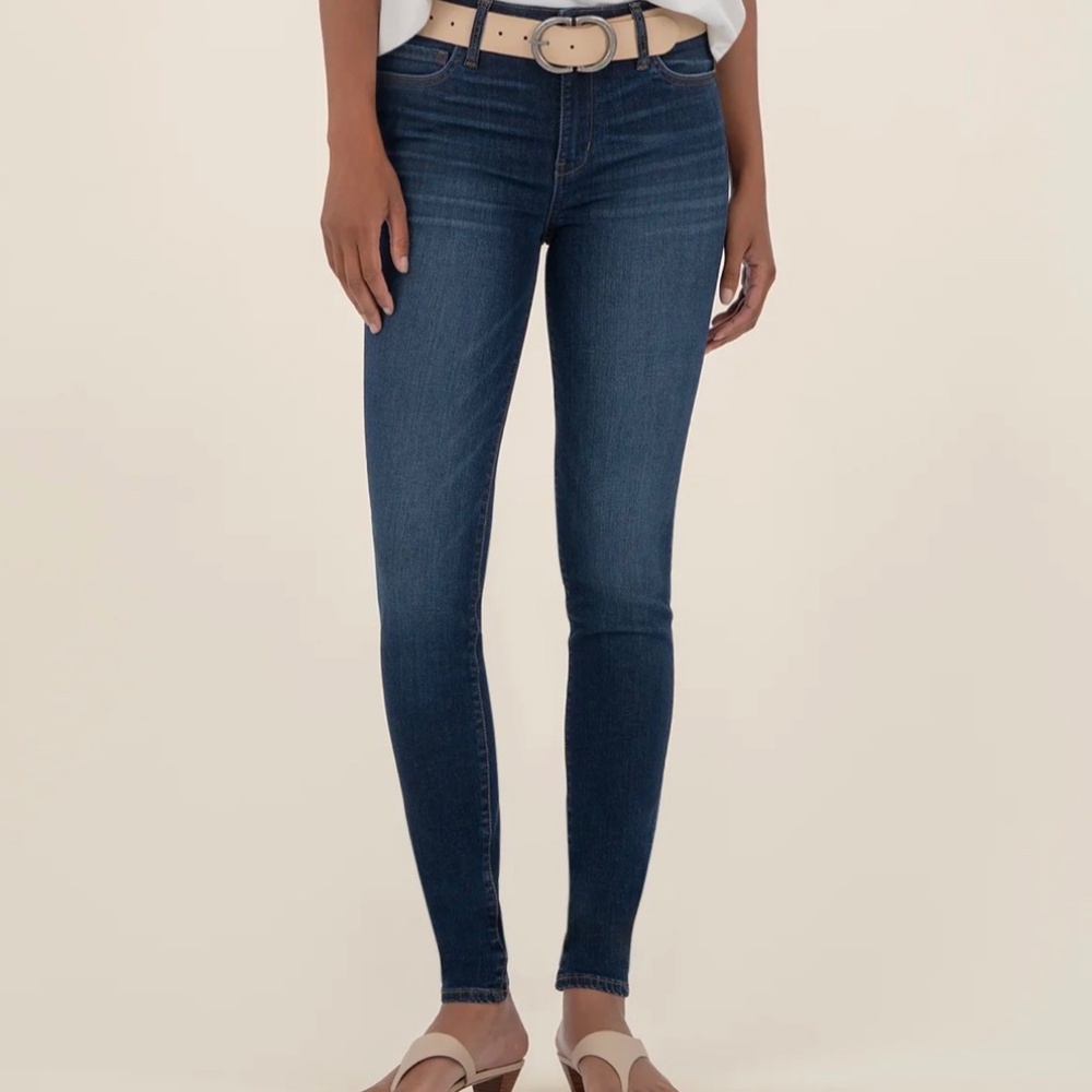 Kut from the Kloth Medium Wash Stretch Mid-Rise Skinny Jean 8
